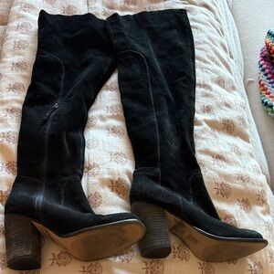 Kelsi Dagger Black Over the Knee Boots